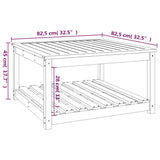 vidaXL Tuintafel 82,5x50,5x45 cm massief grenenhout