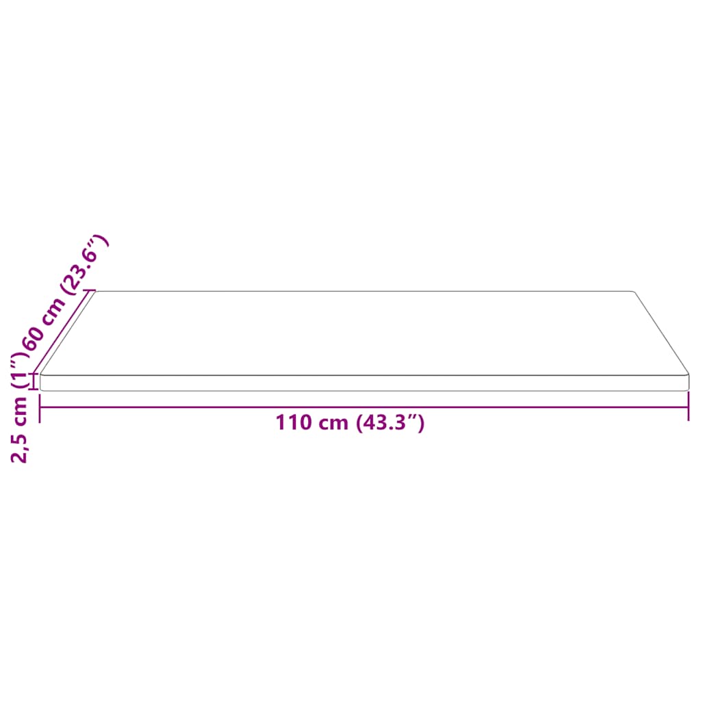 vidaXL Tafelblad vierkant 40x40x2,5 cm massief grenenhout wit