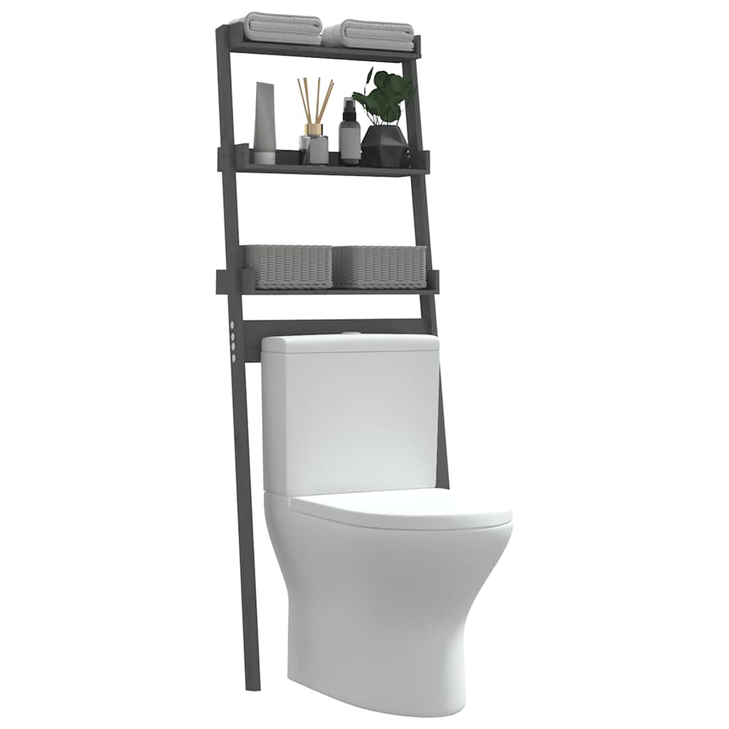 vidaXL Toiletrek 63,5x32x179 cm massief grenenhout wit