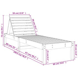 vidaXL Ligstoel 199,5x60x74 cm massief grenenhout