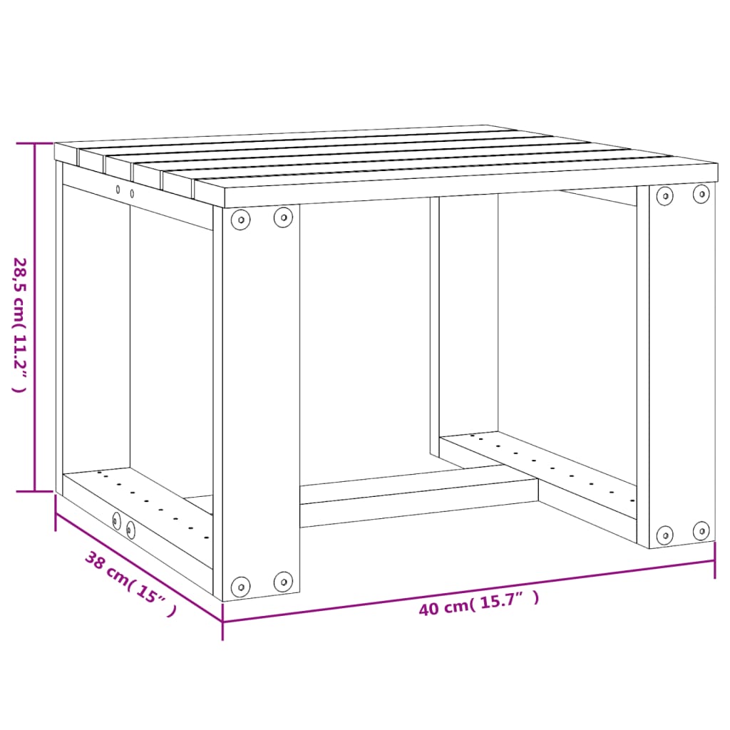 vidaXL Tuinbijzettafel 40x38x28,5 cm massief grenenhout
