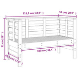 vidaXL Tuinbankje 111,5x53x71 cm massief grenenhout