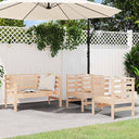 vidaXL 3-delige Loungeset massief grenenhout