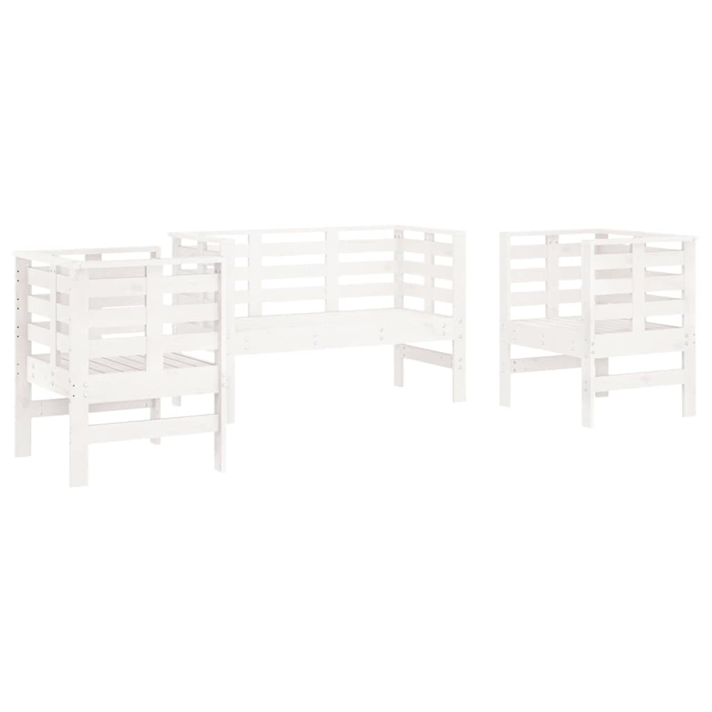vidaXL 3-delige Loungeset massief grenenhout