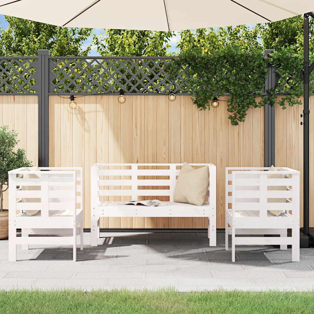vidaXL 3-delige Loungeset massief grenenhout