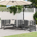 vidaXL 3-delige Loungeset massief grenenhout