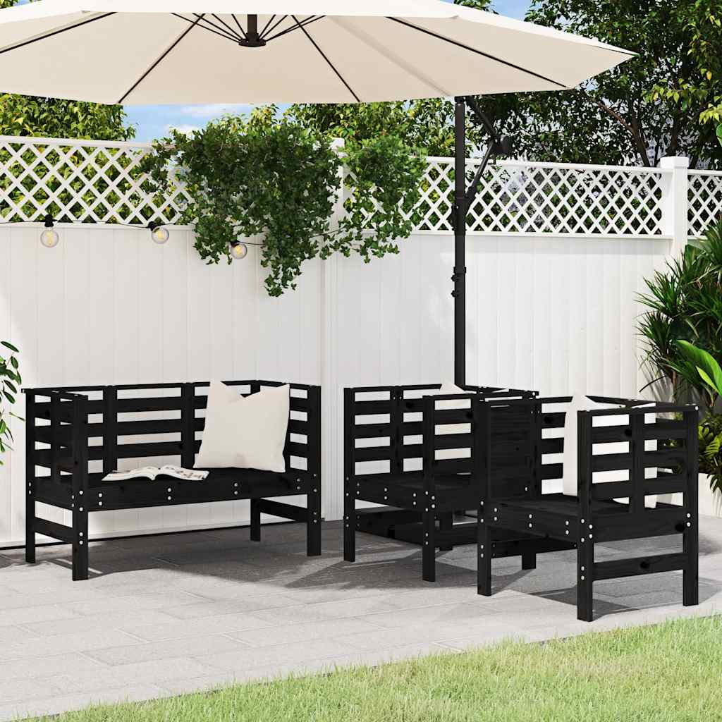 vidaXL 3-delige Loungeset massief grenenhout