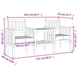 vidaXL Tuinbank met tafel 2-zits massief grenenhout