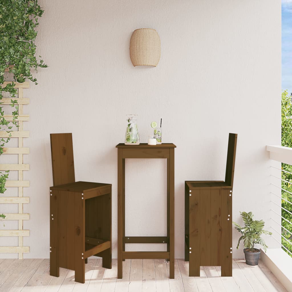 vidaXL Barkrukken 2 st 40x42x120 cm massief grenenhout