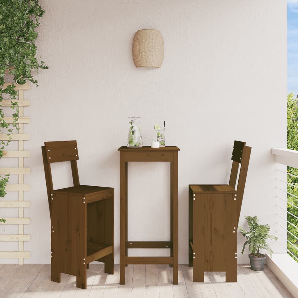 vidaXL Barkrukken 2 st 40x42x120 cm massief grenenhout