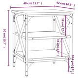 vidaXL Bijzettafel 40x42x50 cm bewerkt hout zwart