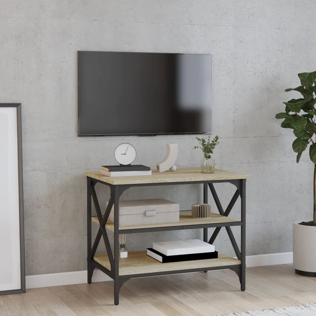 vidaXL Bijzettafel 40x42x50 cm bewerkt hout zwart