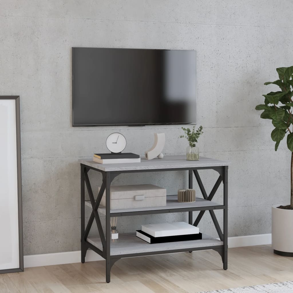 vidaXL Bijzettafel 40x42x50 cm bewerkt hout zwart