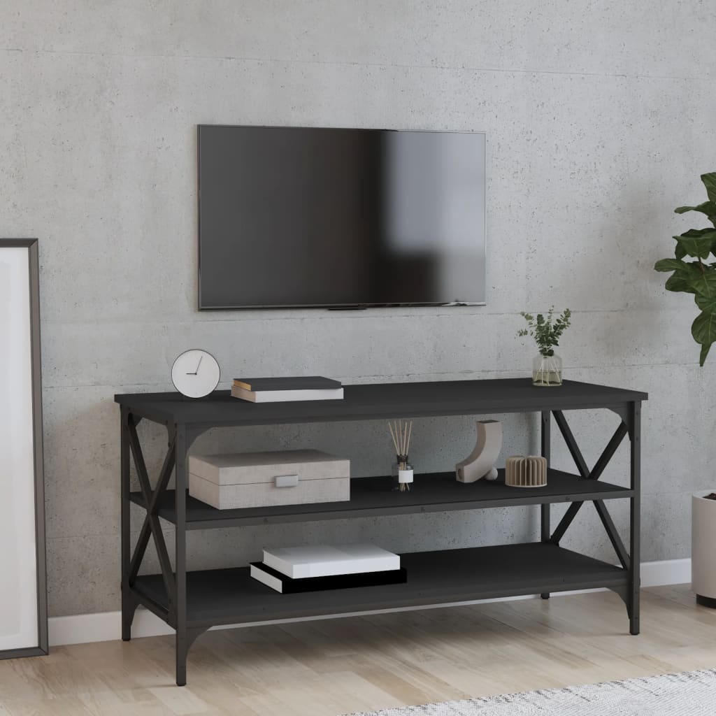 vidaXL Bijzettafel 40x42x50 cm bewerkt hout zwart