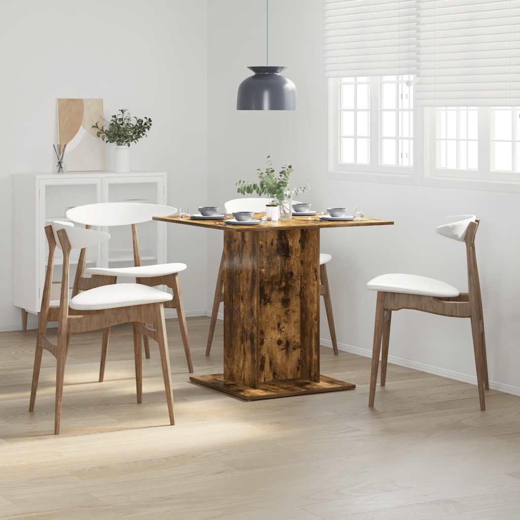 vidaXL Eettafel 80x80x75 cm bewerkt hout wit