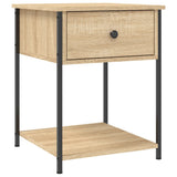 vidaXL Nachtkastje 44x45x58 cm bewerkt hout zwart