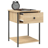 vidaXL Nachtkastje 44x45x58 cm bewerkt hout zwart