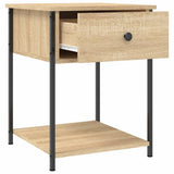 vidaXL Nachtkastje 44x45x58 cm bewerkt hout zwart