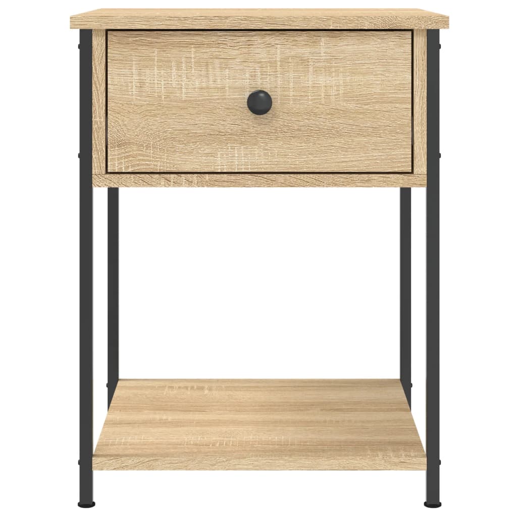 vidaXL Nachtkastje 44x45x58 cm bewerkt hout zwart