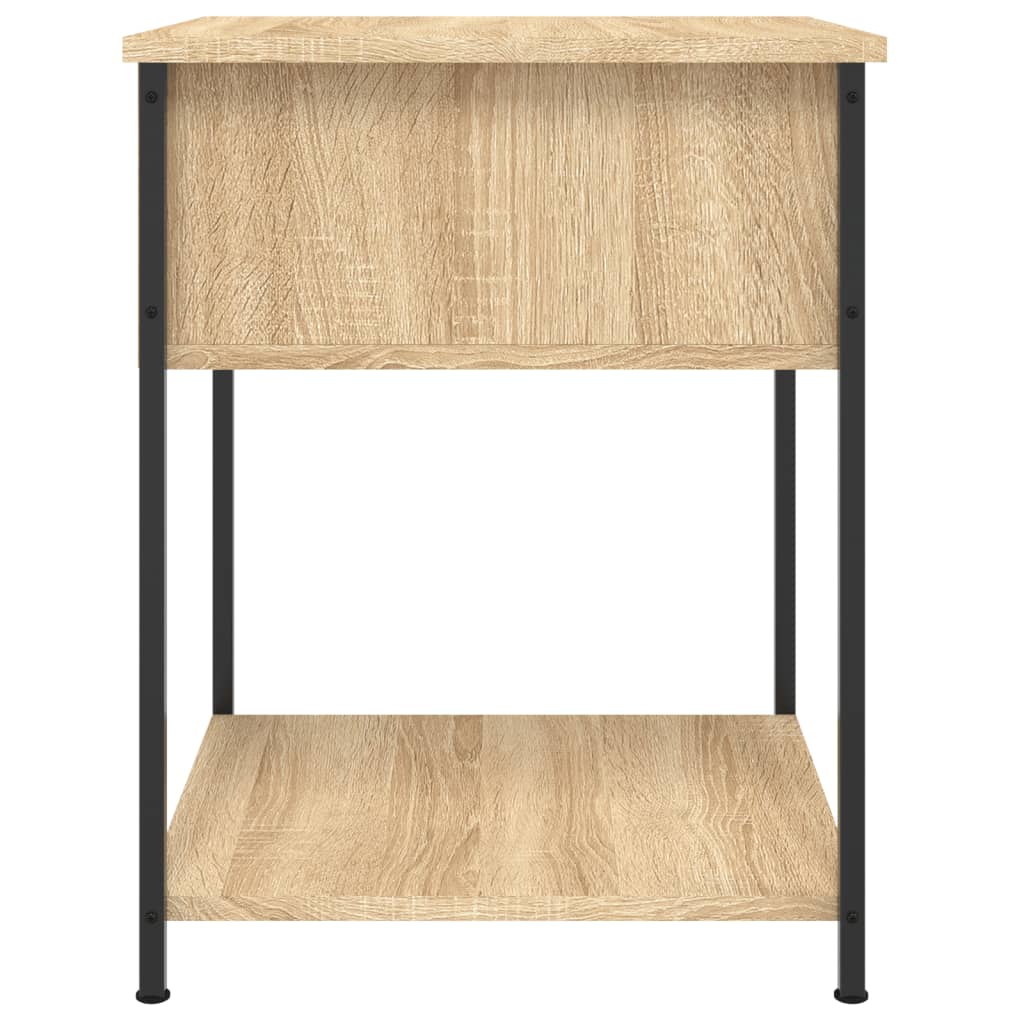 vidaXL Nachtkastje 44x45x58 cm bewerkt hout zwart