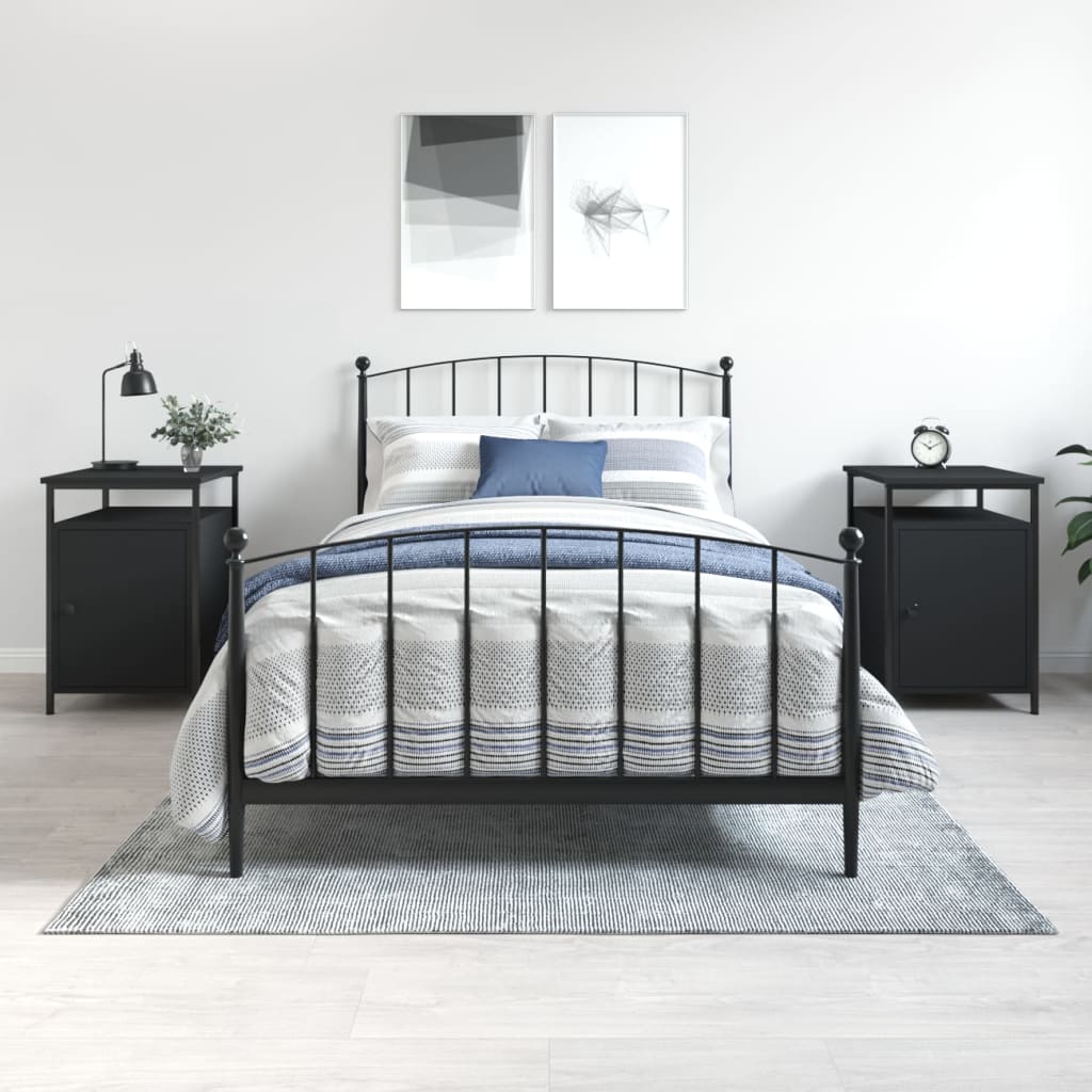 vidaXL Nightstand 40x42x60 cm engineered wood black