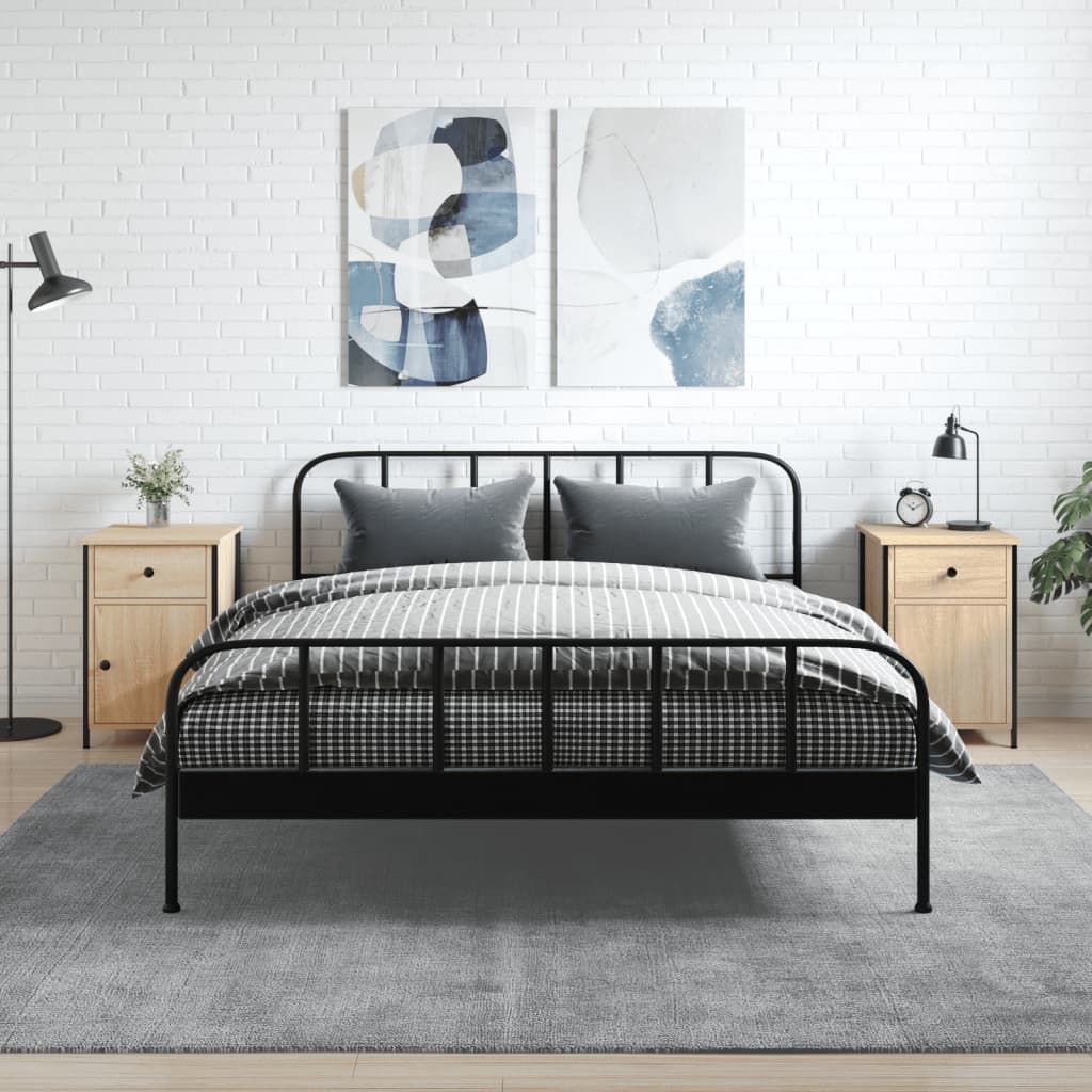 vidaXL Nachtkastje 40x42x60 cm bewerkt hout zwart