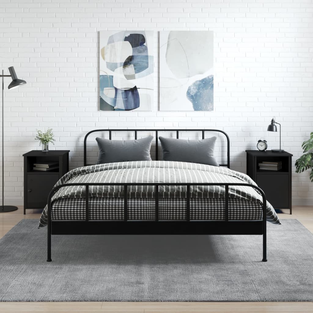vidaXL Nachtkastje 40x42x60 cm bewerkt hout zwart