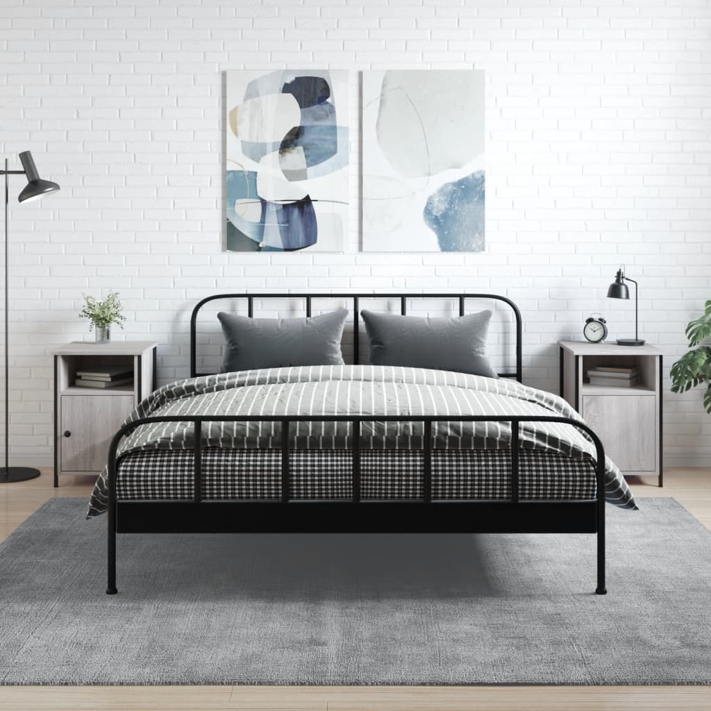 vidaXL Nachtkastje 40x42x60 cm bewerkt hout zwart