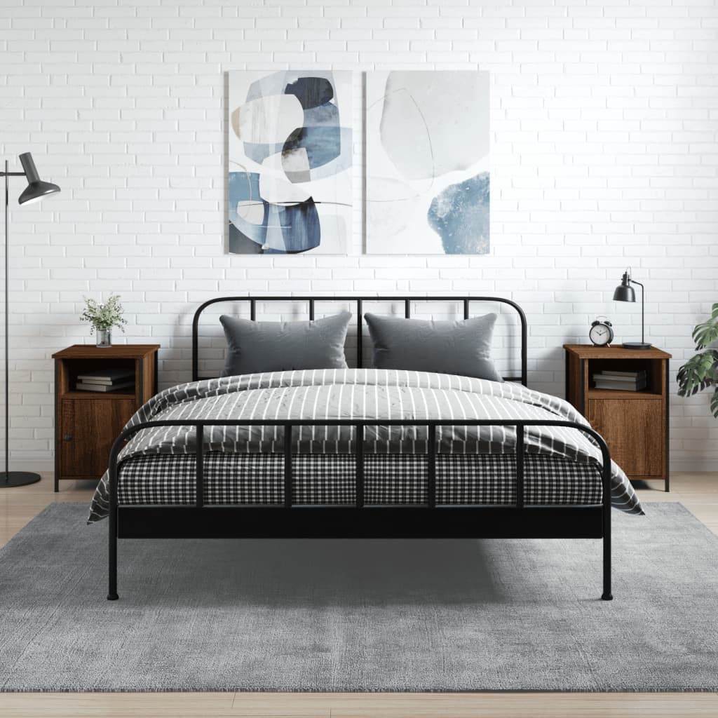 vidaXL Nachtkastje 40x42x60 cm bewerkt hout zwart