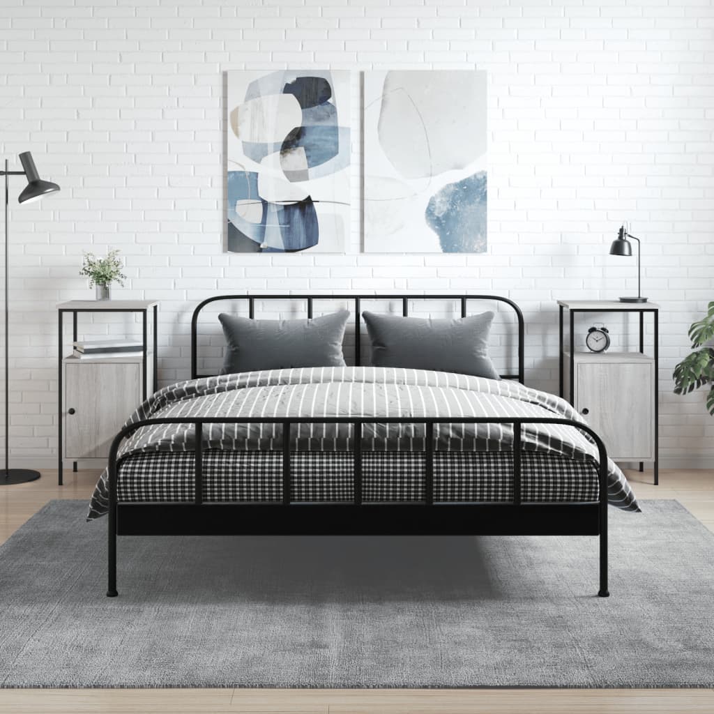 vidaXL Nachtkastje 41x31x80 cm bewerkt hout zwart