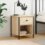 vidaXL Bedside cabinet 40x42x50 cm engineered wood black