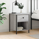 vidaXL Bedside cabinet 40x42x50 cm engineered wood black