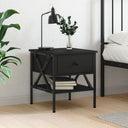 vidaXL Bedside cabinet 40x42x45 cm engineered wood black
