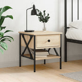 vidaXL Bedside cabinet 40x42x45 cm engineered wood black