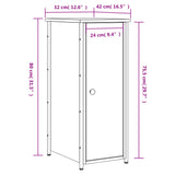 vidaXL Nachtkastjes 2 st 32x42x80 cm bewerkt hout zwart