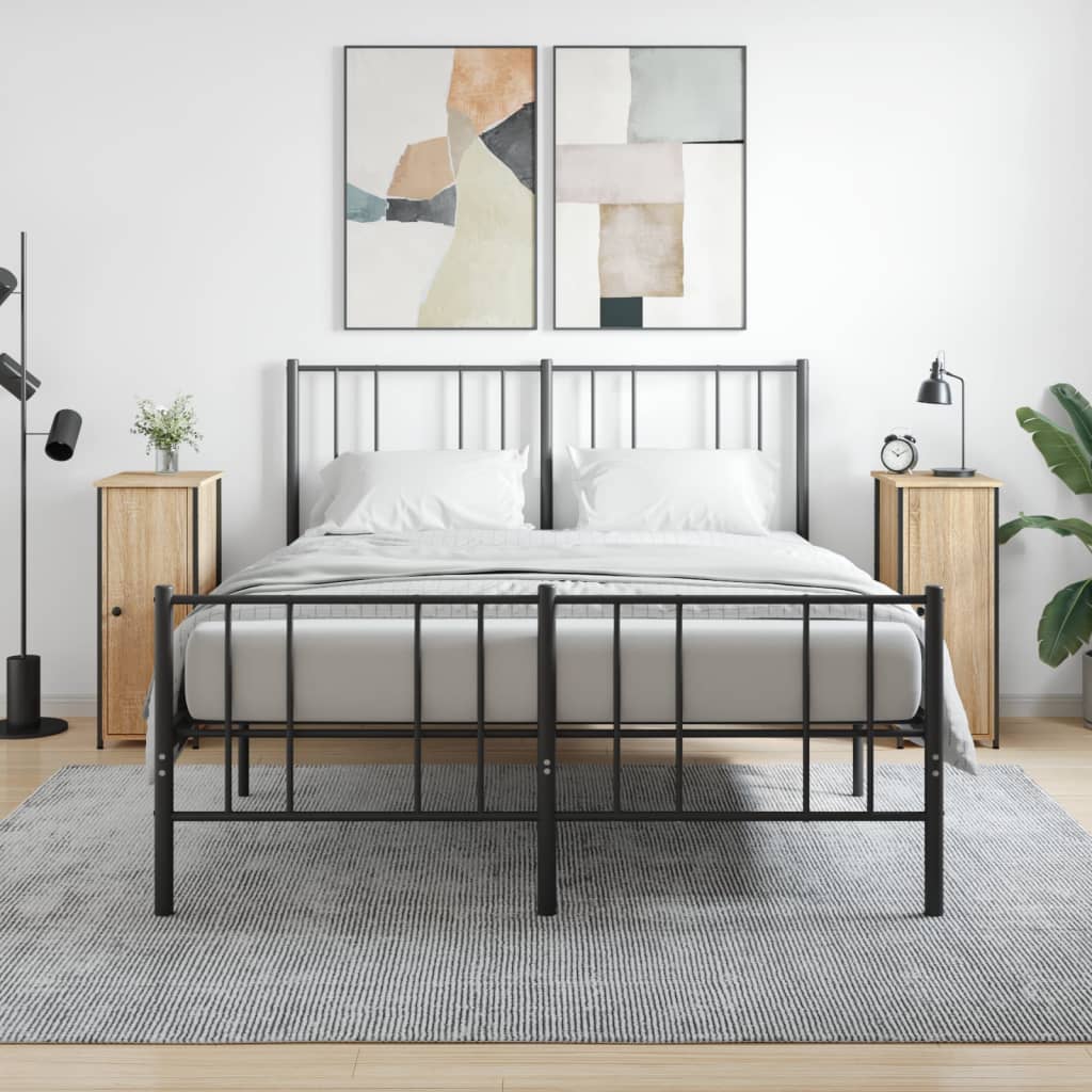 vidaXL Nachtkastjes 2 st 32x42x80 cm bewerkt hout zwart