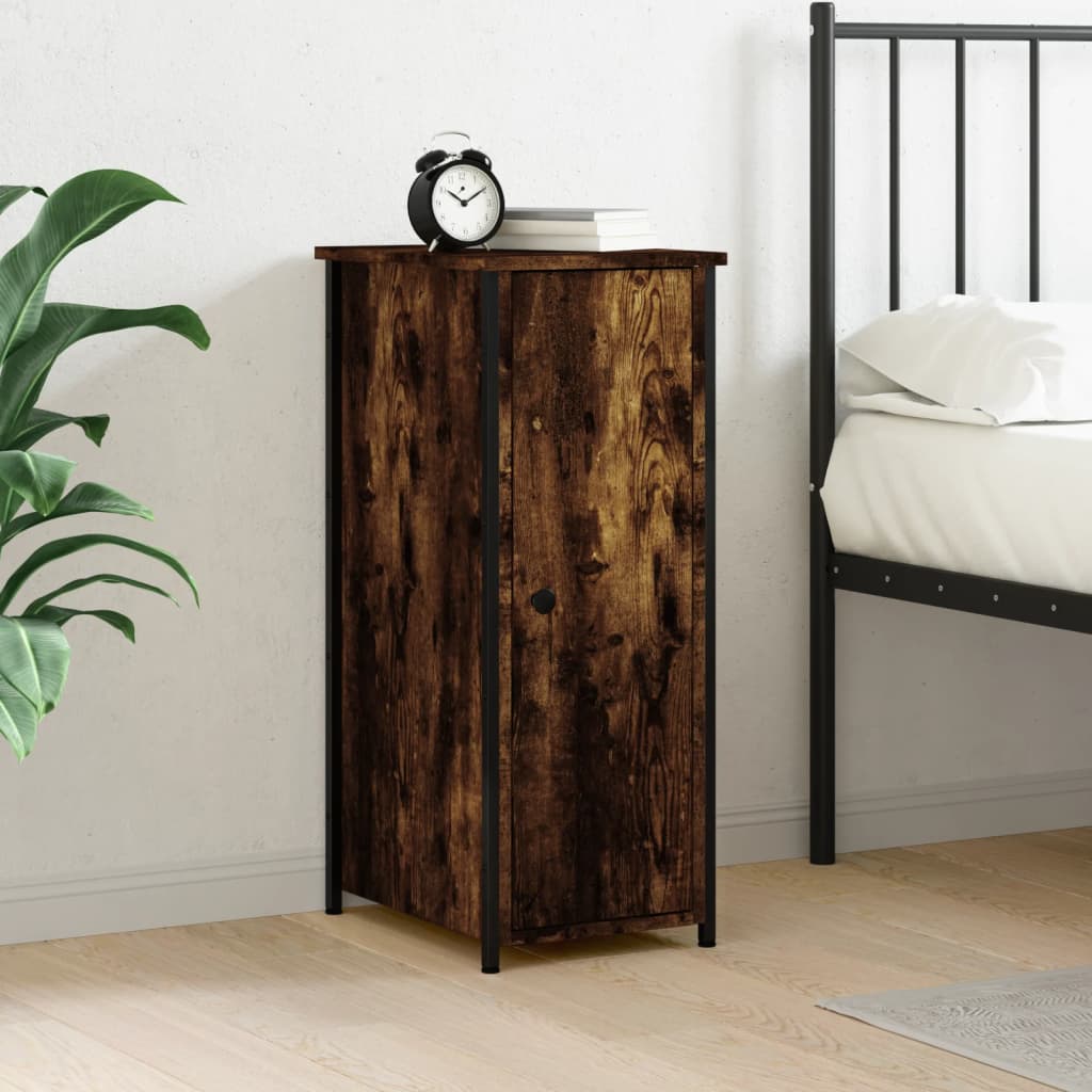vidaXL Nachtkastjes 2 st 32x42x80 cm bewerkt hout zwart
