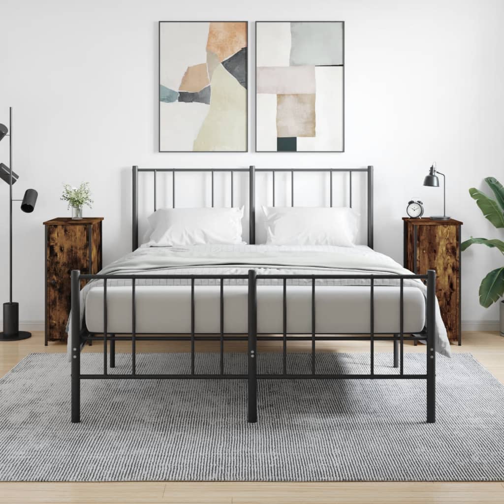 vidaXL Nachtkastjes 2 st 32x42x80 cm bewerkt hout zwart