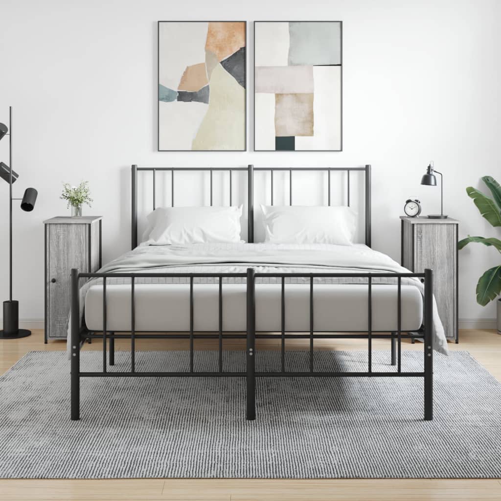 vidaXL Nachtkastjes 2 st 32x42x80 cm bewerkt hout zwart