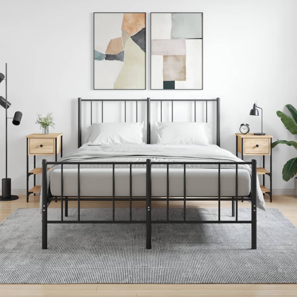 vidaXL Nachtkastjes 2 st 34x36x70 cm bewerkt hout zwart