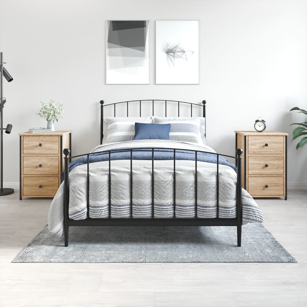 vidaXL Nightstand 40x36x60 cm engineered wood black