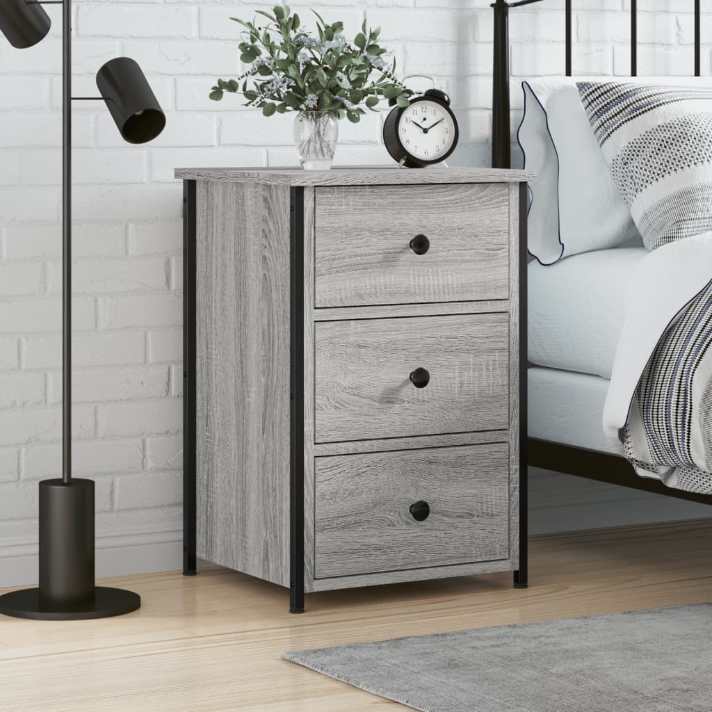 vidaXL Nightstand 40x36x60 cm engineered wood black