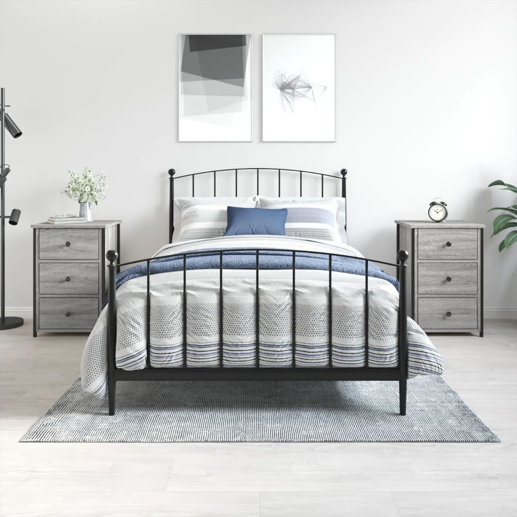 vidaXL Nightstand 40x36x60 cm engineered wood black