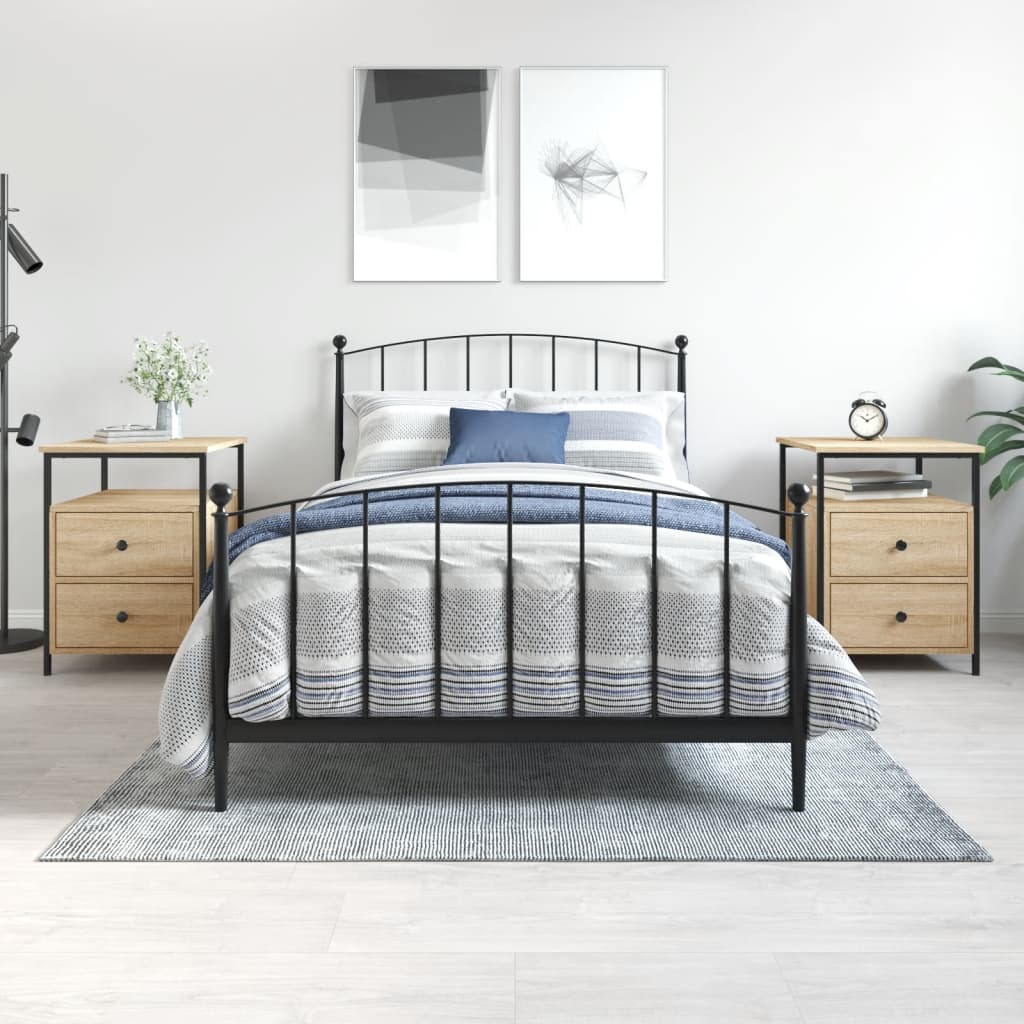 vidaXL Nightstand 44x45x60 cm engineered wood black