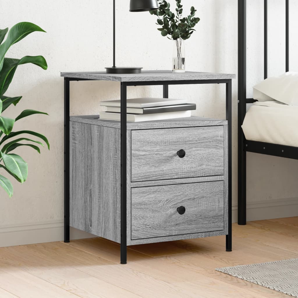 vidaXL Nightstand 44x45x60 cm engineered wood black