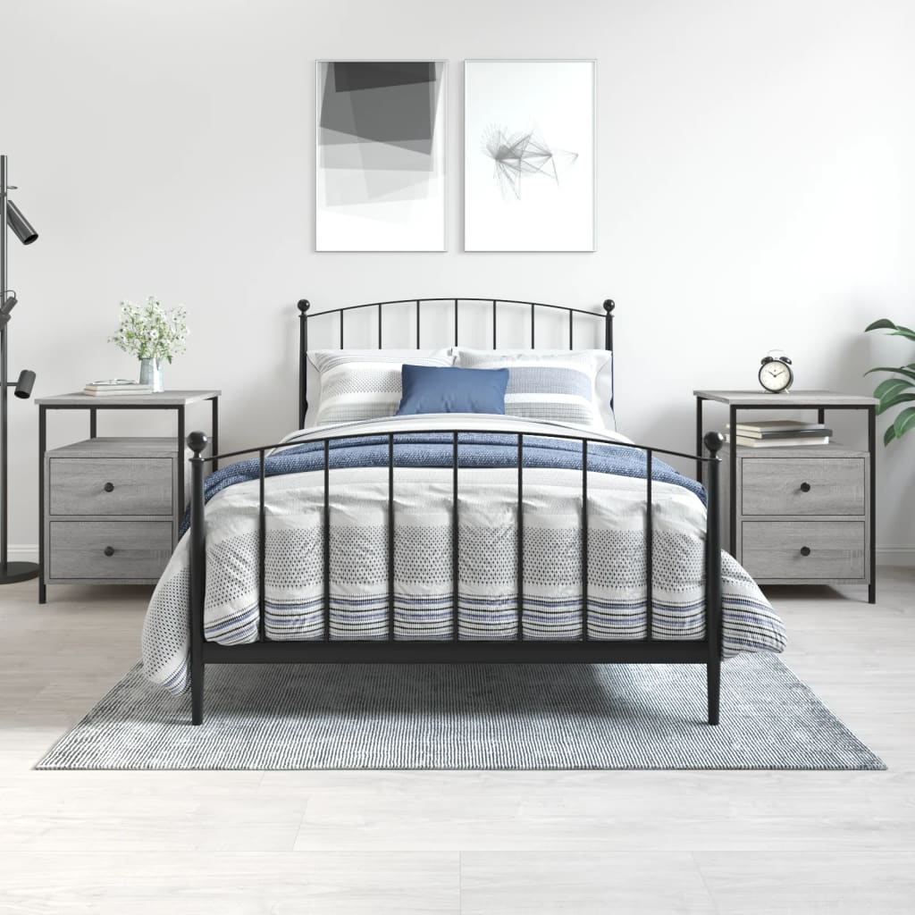 vidaXL Nightstand 44x45x60 cm engineered wood black
