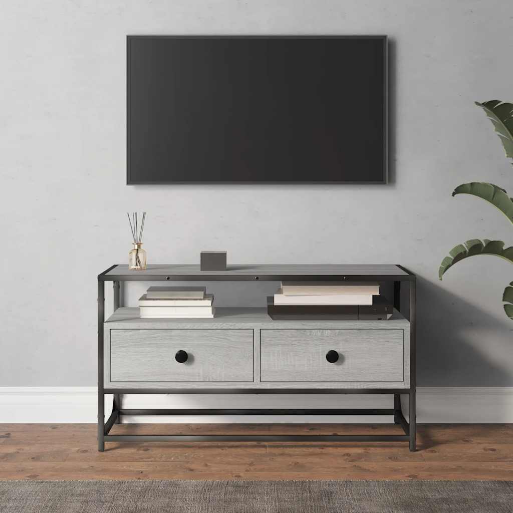 vidaXL Tv-meubel 100x35x45 cm bewerkt hout zwart