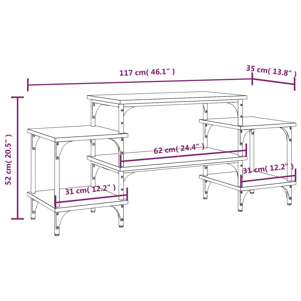 vidaXL Tv-meubel 117x35x52 cm bewerkt hout sonoma eikenkleurig
