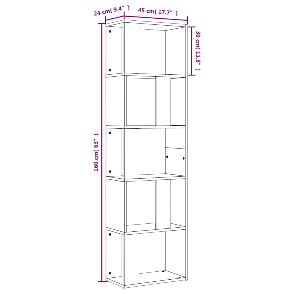 vidaXL Boekenkast/kamerscherm 45x24x159 cm bewerkt hout wit