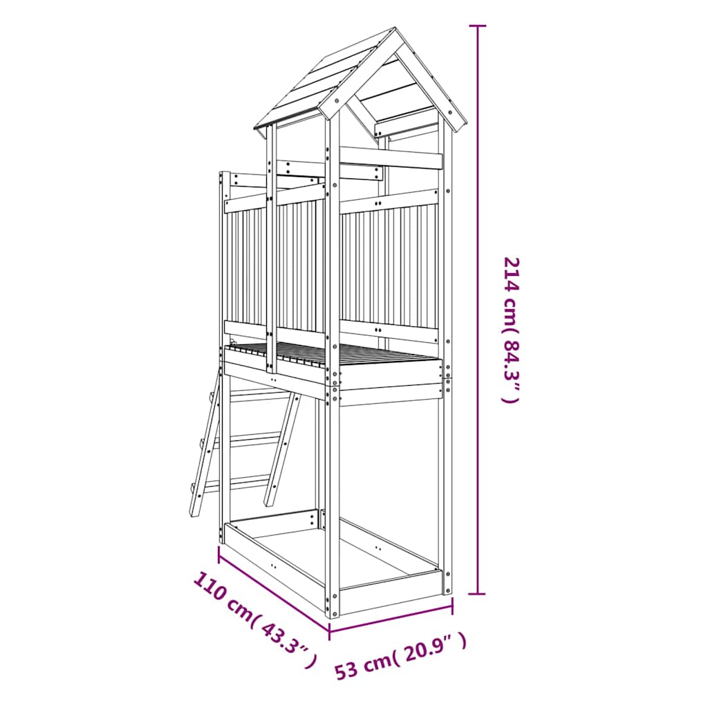 vidaXL Speelhuis 53x110x214 cm geïmpregneerd grenenhout